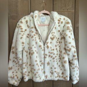 Nine West Women's White and Brown Teddy Jacket
